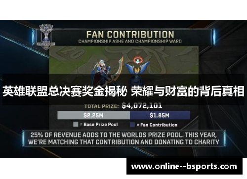 英雄联盟总决赛奖金揭秘 荣耀与财富的背后真相